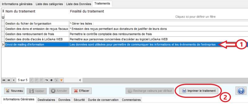 Imprimer le traitement