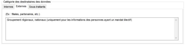  Destinataires externes